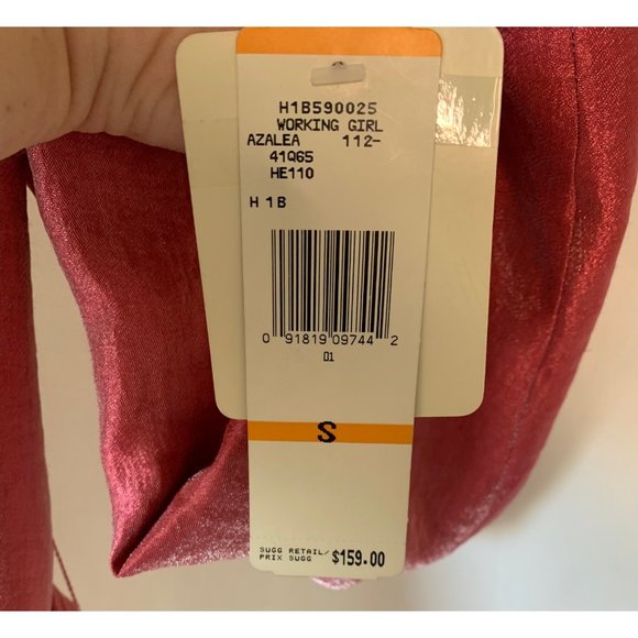 •SOLD•NINE WEST Azalea Shiny Pink Vintage Button-Up Short Dress Jacket NWT Small - Picture 4 of 8